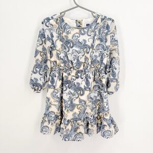 Janie and Jack Blue White Crew Neck Dress